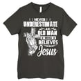 thumbnail image 6 of FLAGWIX Vintage Men Bible, Christian Gift, Never Underestimate an Old Man Who Believes in God T-shirt HTT102HVN, 6 of 6