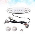 thumbnail image 2 of Pre Wired 4 String Electric Cigar Box Guitar with Magnetic Soundhole Pickup 1 Set Volume Tone Control Knob GMB337 White, 2 of 8