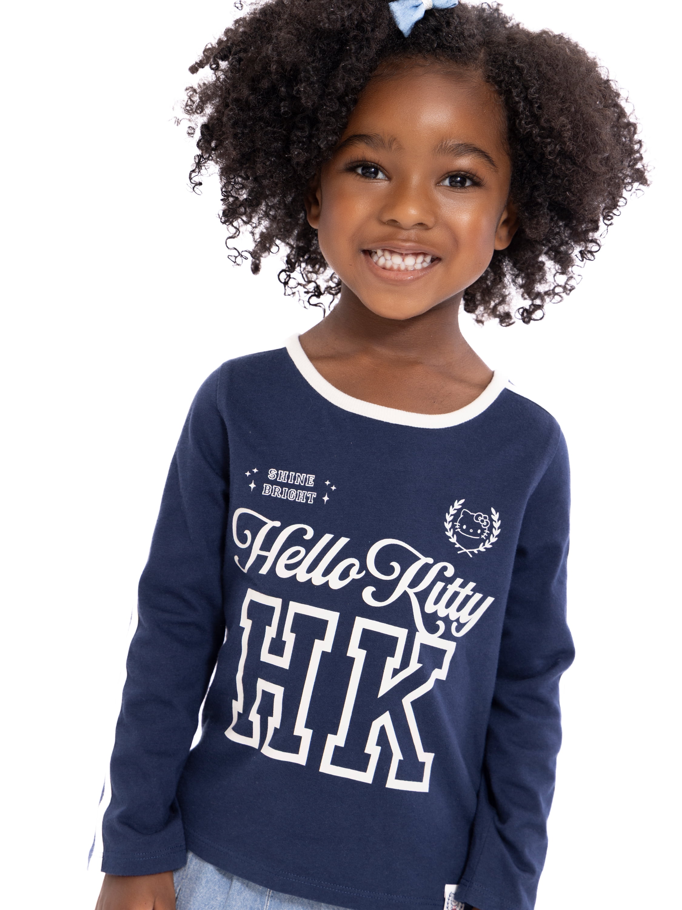 Wonder Nation Hello Kitty Baby and Toddler Girls Cotton Graphic Tee with Long Sleeves, Sizes 12M-3T