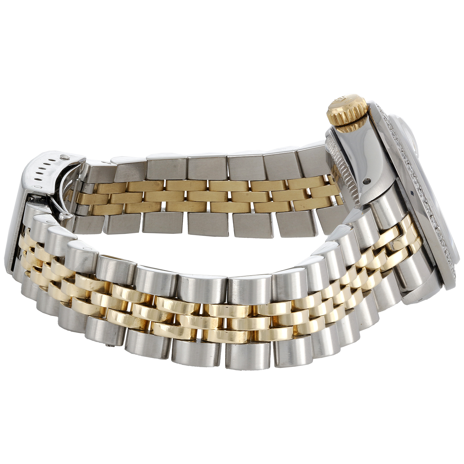 Ladies 18K / Steel Rolex DateJust Jubilee 6917 Diamond Watch Champagne Dial 1 CT. - image 7 of 10