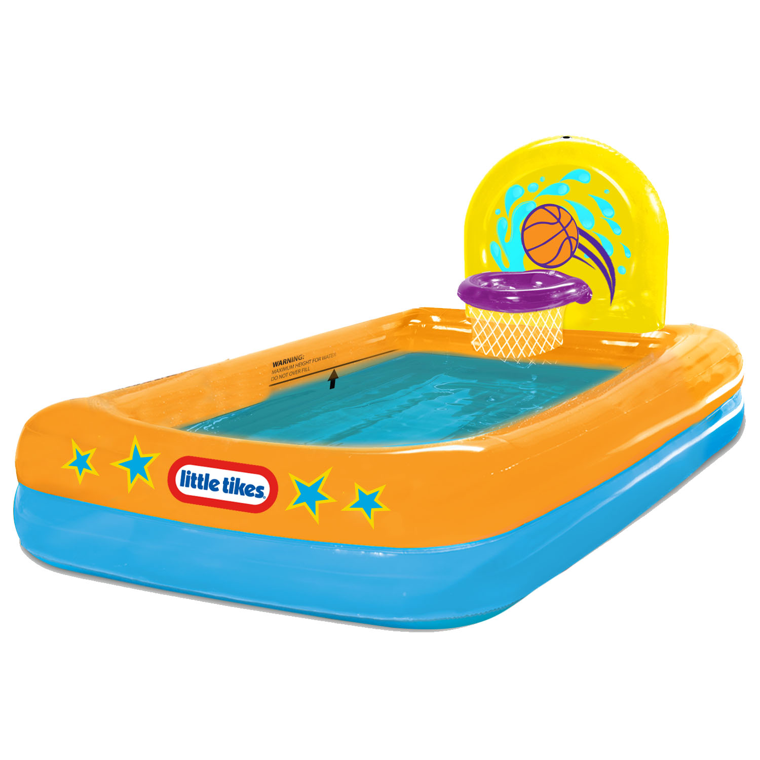 Little Tikes Splash Dunk Sprinkler Pool, Inflatable Pool with Basketball Hoop and Ball for Kids Ages 3-6 - image 4 of 5