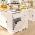thumbnail image 3 of VECELO Kitchen Tilt Out Trash Cabinet 13 Gallon, Kitchen Island with Trash Can Storage & Power Outlet, Adjustable Shelf, 2 Drawers, Negative Ion and Deodorizing Function, White, 3 of 13