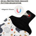thumbnail image 3 of Haosy Black White Rabbits and Stars Golf Mallet Putter Cover Strong Magnetic Leather Golf Club Headcover Closure, 3 of 7