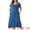 Blue, variant on DARING DIVA Women's Plus Size Short Sleeve V Neck Nightgown with Pockets 1X Blue