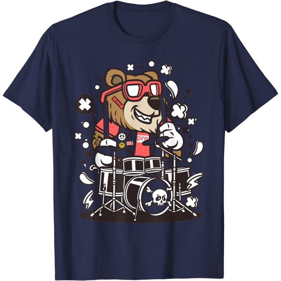 Music Band Bear Drummer Percussion Rocker Bear Musician T-Shirt