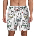 thumbnail image 3 of Uemuo Cute French Bulldog Pattern Mens Swim Trunks Quick Dry Board Shorts with Mesh Lining, Stretch Beach Shorts Quick Dry No-Chafing Board Shorts-3X-Large, 3 of 9