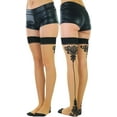 thumbnail image 5 of ToBeInStyle Women's Spandex Baroque Backseam Stockings - Nude/Black - One Size, 5 of 6