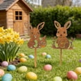 thumbnail image 4 of SLYNSHome Rusty Rabbit Decoration Outdoor Bunny Yard Decor Metal Rabbit Craft Statue Ornaments Garden Sculptures Rustic Fence Decor, 4 of 7