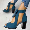 thumbnail image 7 of AXXD Blue Heeled Sandals for Women Summer Beach Trendy Chunky Mothers Day, 7 of 7