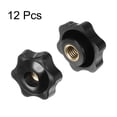 thumbnail image 3 of 12 Pieces Star Knobs M10 Thread 38mm 6-Point Head Brass Insert Through Hole Threaded Hand Knob Black, 3 of 6