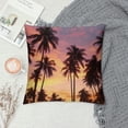 thumbnail image 2 of Fenyluxe Palm Trees Sunset Sky Fashion Style Dirt-Resistant Throw Pillow Covers for Couch Sofa Bed Living Room Bedroom Pillow Case Printed on Both Sides 1PC 18x18in, 2 of 5
