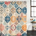 thumbnail image 3 of Boho Morocco Waterproof Fabric Shower Curtain,Retro Farmhouse Ethnic Neutral Aesthetic Waterproof Fabric Shower Curtain for Bathroom Curtains Bathtubs Shower Curtains with 12 Hooks Small 36x78in, 3 of 8