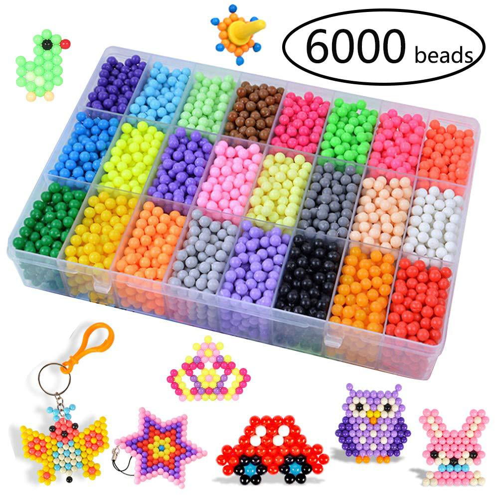 INTVN Water Fuse Beads Refill Water Spray Beads Magic Sticky Beads DIY Art Crafts Educational Toys with Tools for Kids 24 Colors Fuse Beads Kit 