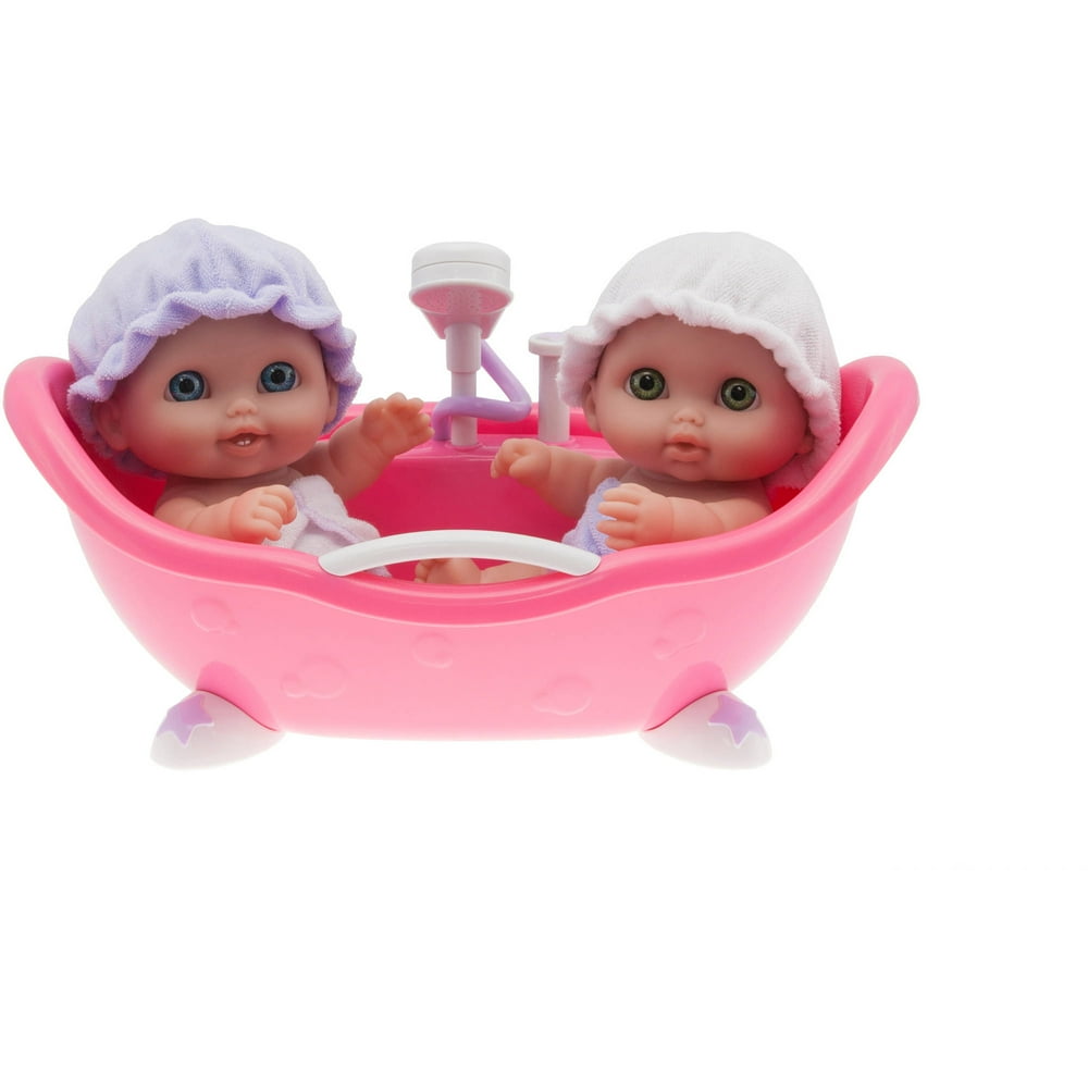 JC Toys Lil' Cutesies Twins 8.5" All Vinyl Baby Dolls in Working