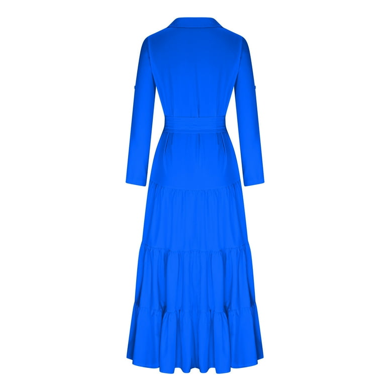 AOOCHASLIY Ladies Dress Clothes Women's Fashion Spring and Summer New  Women's Multi Solid Combination Dress with Belt - Walmart.com