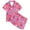 C287 Hot Pink, variant on Gbsyewxs Girls Outfits 2 Piece Lapel Short Sleeve Independence Day Print Tops And Shorts Set Homewear Summer Girls Clothes Set Pink Size 4-5 Years