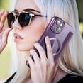 thumbnail image 7 of Allytech Wallet Case for iPhone 14 Plus with Card Slots & Lens Protector, Compatible with MagSafe, Slim Shockproof Anti-Scratch Clear Back Panel [RFID Blocking] Case - Purple, 7 of 7