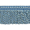 thumbnail image 2 of 3" (7.5cm) Veranda Collection Fancy Knitted Bullion Fringe Trim # BFV3,, Polar Blue #VNT24 (Turquoise Blue, Dark Blue, White Ivory) 5 Yards (15 ft/4.5m), 2 of 2