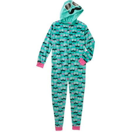 women's 3D Moustache One-Piece with Hood Pajama