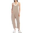 thumbnail image 1 of ORUYROP Combinaison Décontractée Sans Manches pour Femmes avec Poches, Unie, Polyester, Jambe Grand, Taille Unique, 1 of 7