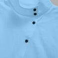 thumbnail image 5 of yoeyez Linen Tank Tops for Women Mandarin Collar Asymmetric Buttons Down Vest Shirts Fashion Sleeveless Turtleneck Work Tops Blue,XL, 5 of 6