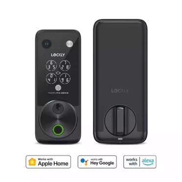 Lockly Vision 2K Video Zeno Matte Black Deadbolt Wi-Fi Doorbell Smart Lock,Home Key,Night Vision,Fingerprint, Siri/Alexa/Google