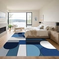 thumbnail image 3 of ODIKA 5'x7' Machine Washable Non-Slip Area Rug, Geometric Navy High Traffic Rug with Pad, Blue, 1044425, 3 of 8