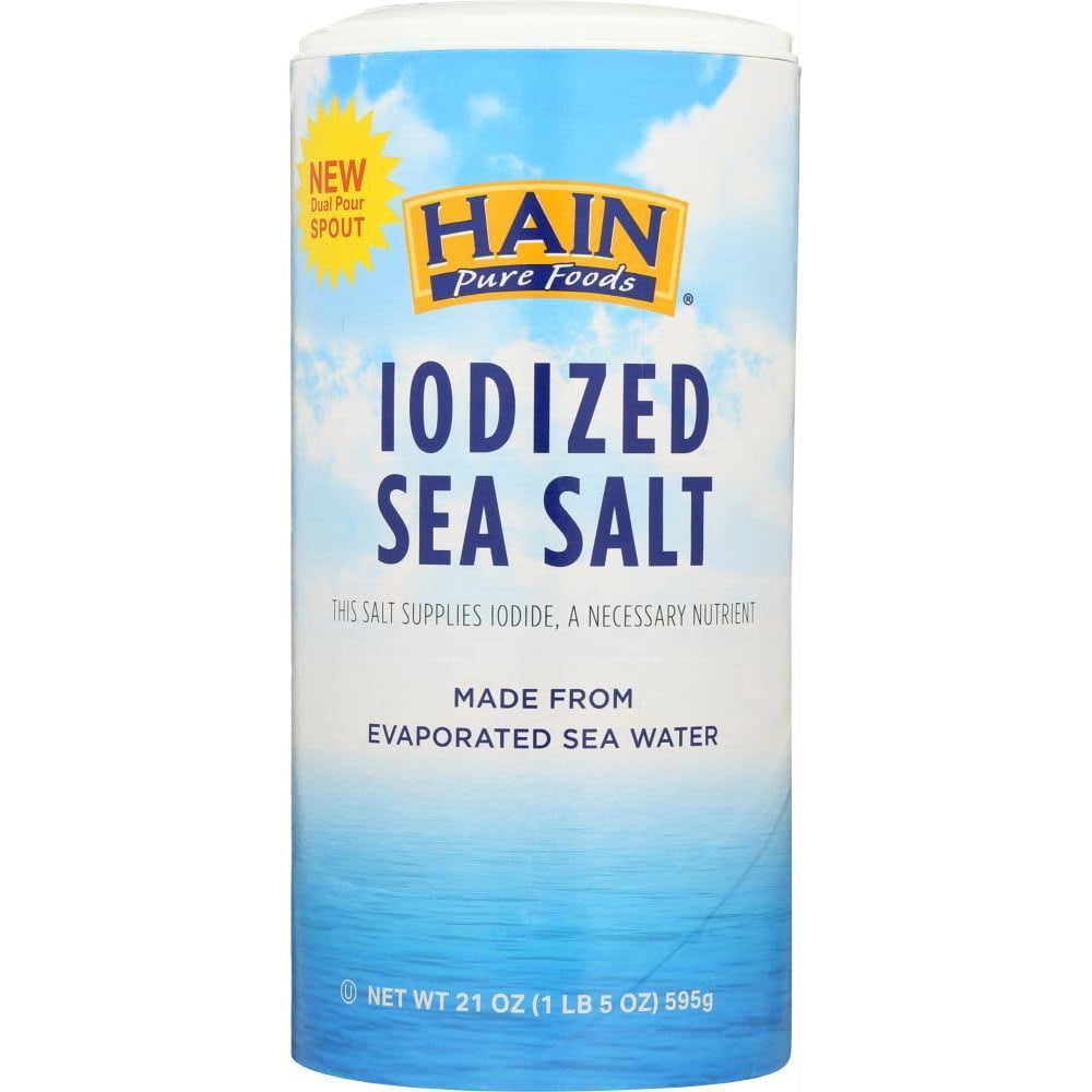 Hain Pure Foods Iodized Sea Salt, 21 Oz