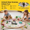 thumbnail image 3 of Juego de trenes de madera Tiny Land, 110 piezas, con caja de almacenamiento plegable, 3 of 7