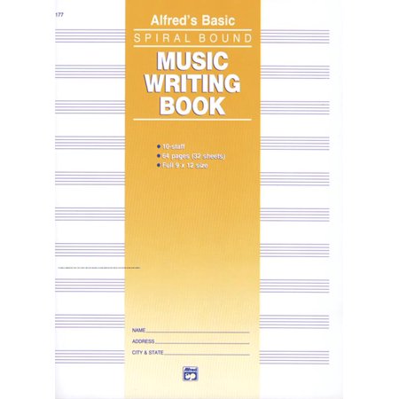 - 10 Stave Music Writing Book (Paperback)
