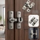thumbnail image 1 of Traba de metal de 90 grados con cerradura giratoria de aleación para puertas de granero, gabinetes, ventanas, cobertizos y puertas de vehículos recreativos, incluye kit de instalación., 1 of 9