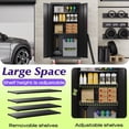 thumbnail image 4 of HIWALEN Metal Garage Storage Cabinet with 4 Adjustable Shelves & Universal Wheels | 71" Steel Lockable Garage Cabinets, Heavy-Duty Tool Storage Cabinet for Home, Basement, Workshop (Black), 4 of 10