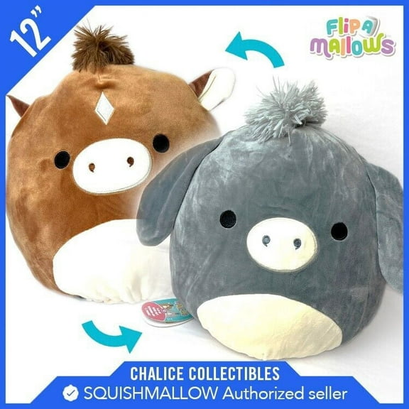 Squishmallow Kellytoy Plush Flip A Mallows Phillip & Jason 12" Inch NWT 2 in 1