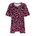 thumbnail image 4 of Plus Size 4X Women's Short Sleeve Tops Sale Under $10 Summer Casual Loose Print Blouse, 4 of 5