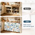 thumbnail image 4 of Colorful Leaf Cabinet Curtain 35"Wx35"L, Dustproof Under Sink Skirt with Self Adhesive Tape, Summer Botanical Pastoral Spring Cabinet Curtain Cover for Kitchen Sink, Bathroom Vanity, Laundry Room, 4 of 9