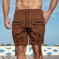 thumbnail image 2 of Pantalones cortos cargo para hombre con cintura elástica: pantalones de trabajo de verano, poliéster, bolsillos espaciosos, tallas S-XXXL para uso deportivo y casual., 2 of 5
