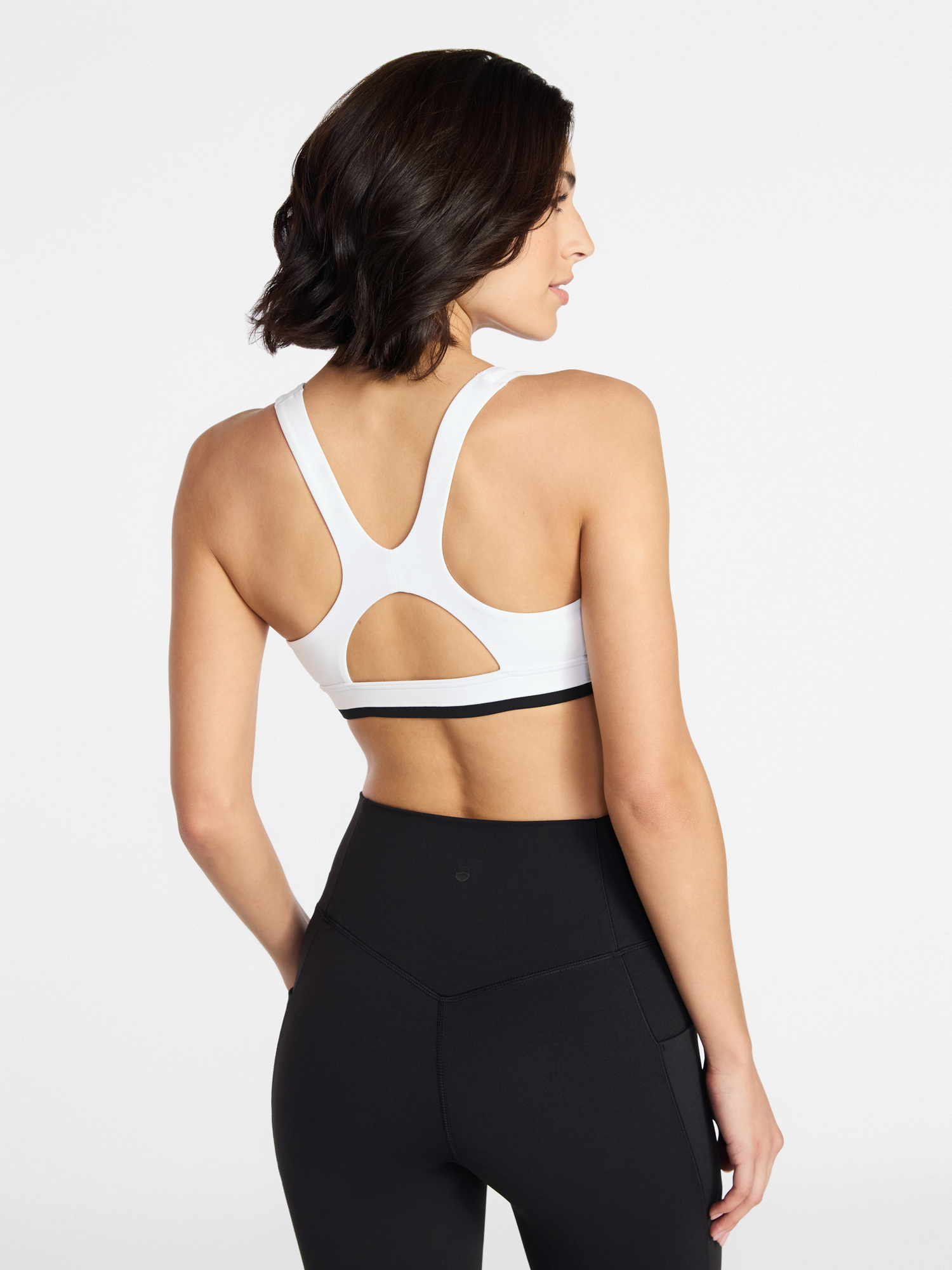 Avia Women's Medium Support Open Back and Contrast Tipping Sports Bra, XS-XXXL