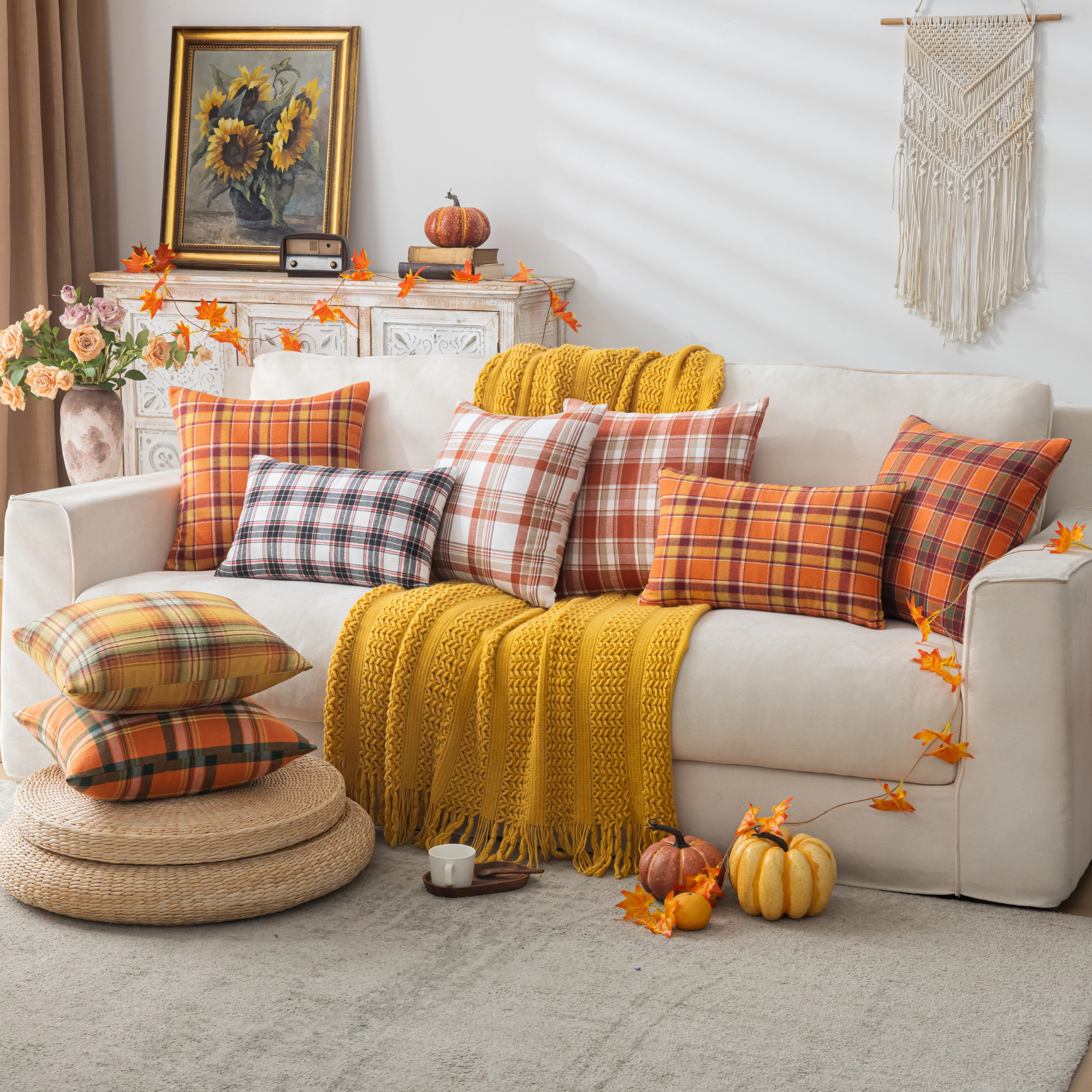 Fantastic Zone Christmas Plaid Decorative Throw Pillow Covers photo 2
