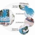 thumbnail image 6 of Summer Beach Coastal Waterproof Fabric Shower Curtain,Blue Sea Ocean Landscape Hawaii Waterproof Fabric Shower Curtain for Bathroom Curtains Bathtubs Shower Curtains with 12 Hooks Standard 66x72, 6 of 8
