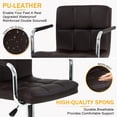 thumbnail image 7 of YRLLENSDAN Counter Height Bar Stools with Back Sets of 2, Barstools 2 Set Adjustable Height Modern Swivel Bar Stool PU Leather Full Back Bar Chairs for Kitchen, Brown, 7 of 7