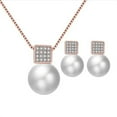 thumbnail image 5 of Tnobhg 1 Set Women Necklace Earring Set Faux Pearl Shiny Rhinestone Neck Ear Decoration Jewelry Exquisite Anti-rust Women Jewelry Set, 5 of 8