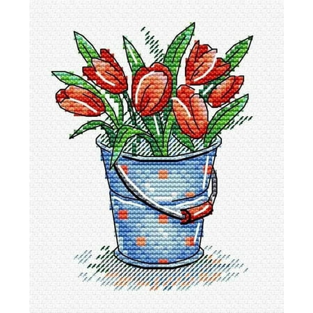 UPC: 4627128734974 | Tulip Freshness SM-377 Counted Cross-Stitch Kit by MP Studia