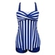 thumbnail image 4 of Trajes de baño Amzcrzy Tankini para mujer, trajes de baño, traje de baño con control de abdomen, traje de baño estampado para mujer, conjunto de bikini y pantalón de moda, azul claro, M, 4 of 6