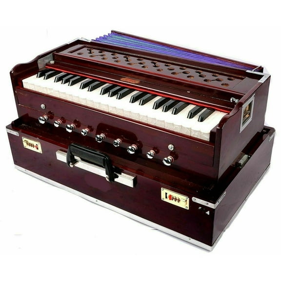 Naad Original Professional 9 Stopper Portable Teak Harmonium with Bag