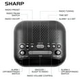 Sharp AM/FM Clock Radio with Dual Alarms, LED Green Display, Electric
