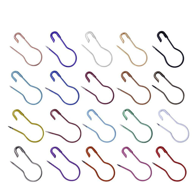 100 Pieces Safety Pins Bulb Stitch Markers 10 Colors Assorted