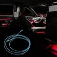 thumbnail image 3 of 1 Meter/3ft Interior USB Neon EL Wire Strip Ice Blue Cold Light Glow String Strip Set for Car, 3 of 6