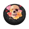 thumbnail image 2 of Waterproof Spare Wheel Cover, Cupid Arrow Rose Skull Pattern Adjustable Wheel Cover For Jeep Trailer RV SUV Car, 16 inch, 2 of 8