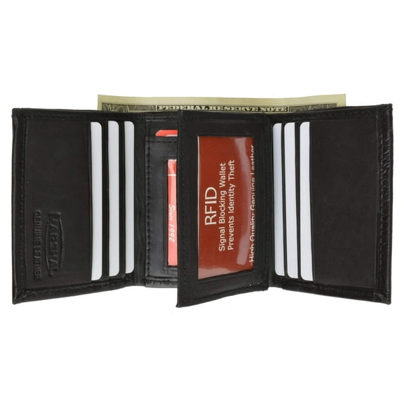 RFID Blocking Mens Trifold Leather Wallet RFID 1107 (C)
