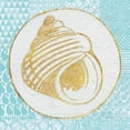 thumbnail image 2 of Lovell, Kathrine 26x26 Gold Ornate Wood Framed with Double Matting Museum Art Print Titled - Summer Shells III Teal and Gold, 2 of 4